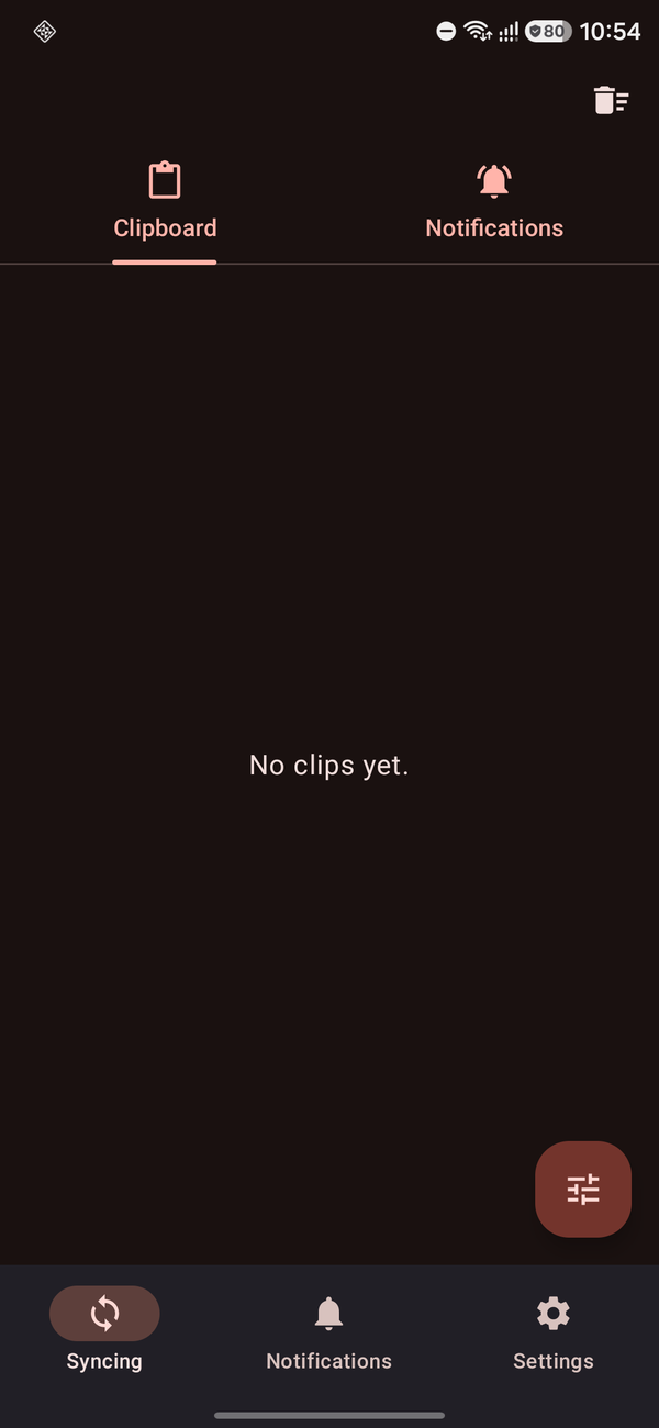 Droid M8 Android Clipboard tab